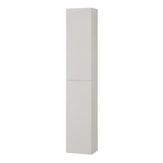 Colonna bagno sospesa H160 cm in legno bianco lucido con ripiani Leda