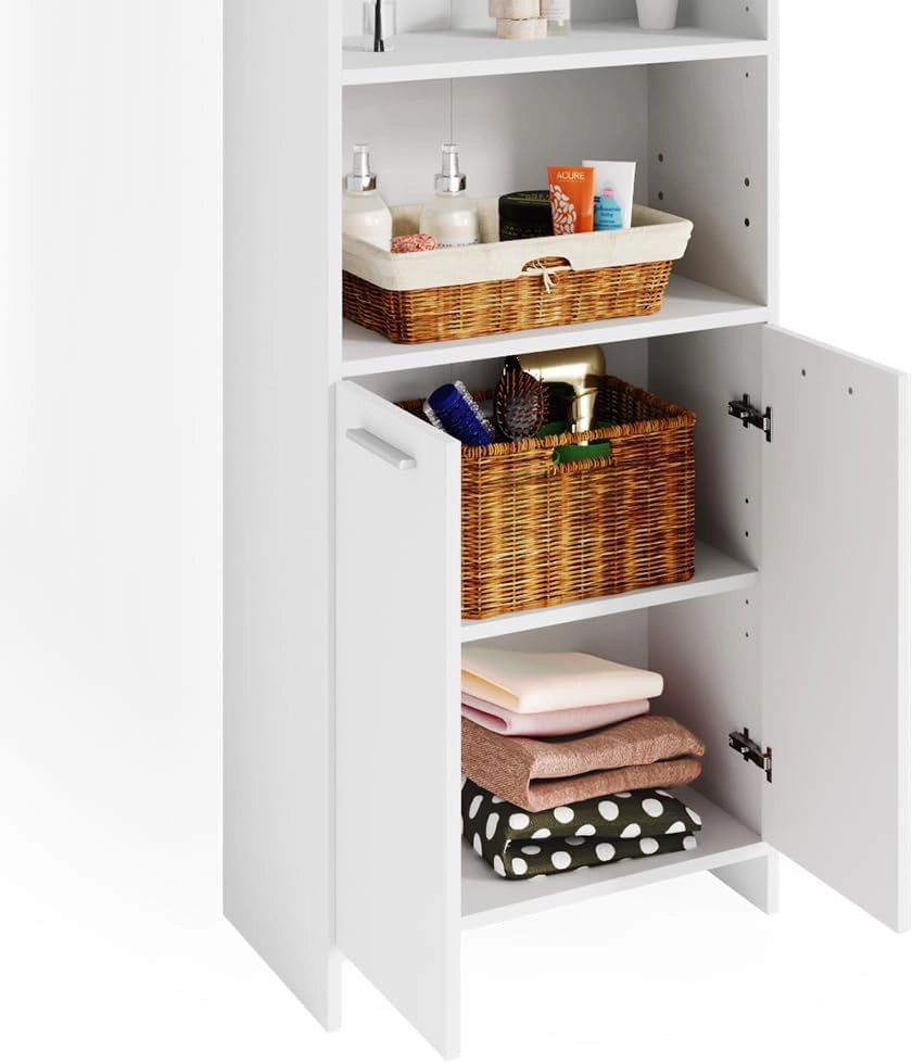 Mobile bagno alto Maris, Bianco, 56.1 x 190 cm Mobile da bagno, con ripiani regolabili in altezza per un utilizzo flessibile