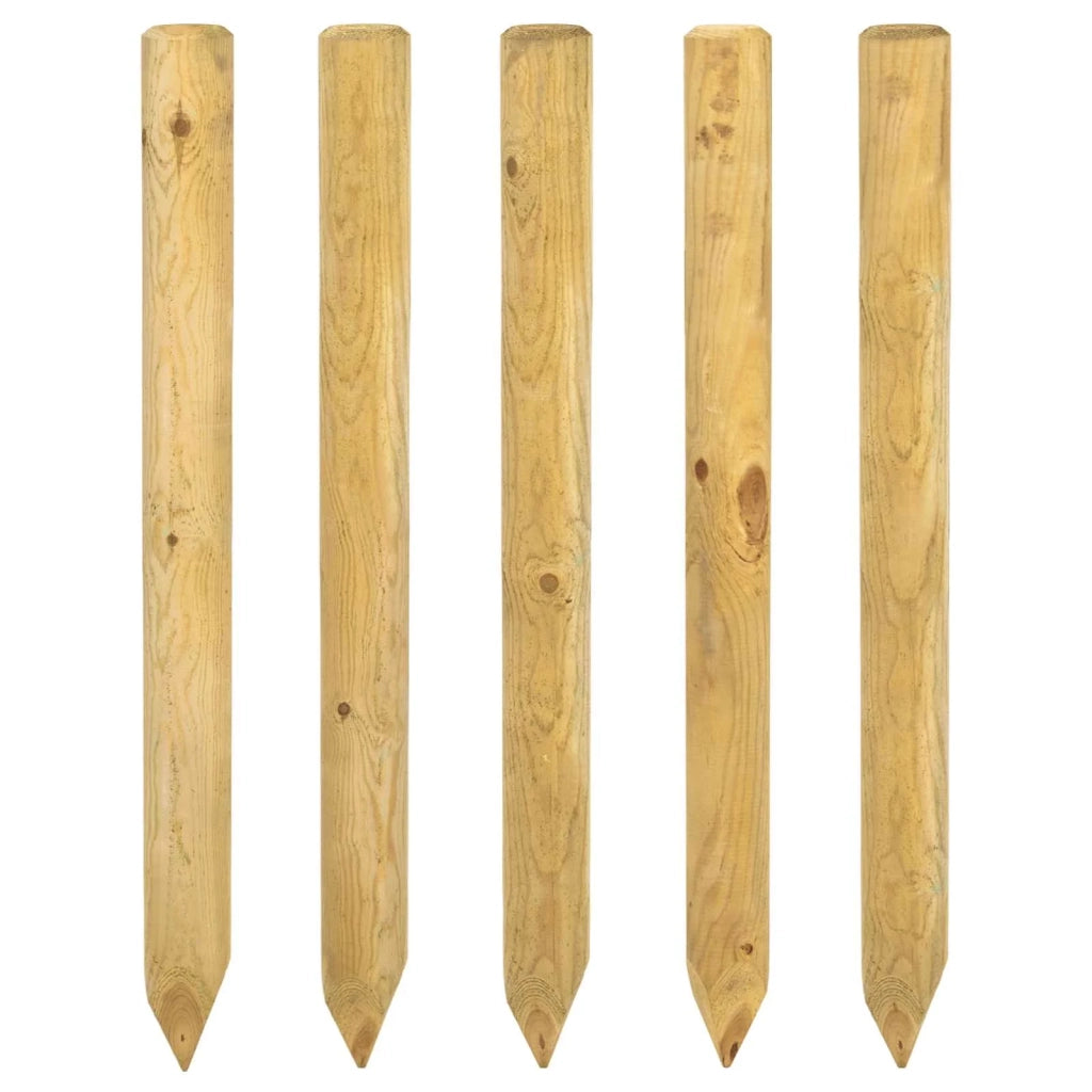 Pali per Recinzione 5 pz Verde 60 cm Legno Massello di Pino 42041771