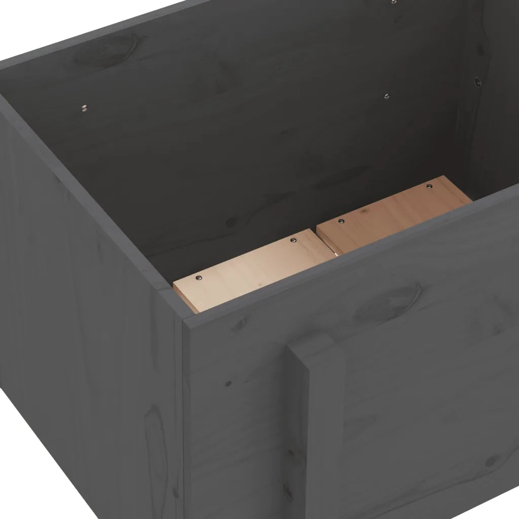 Fioriera da Giardino-Vaso da Esterno-Contenitore per Piante Grigia 62x50x57 cm Legno Massello di Pino