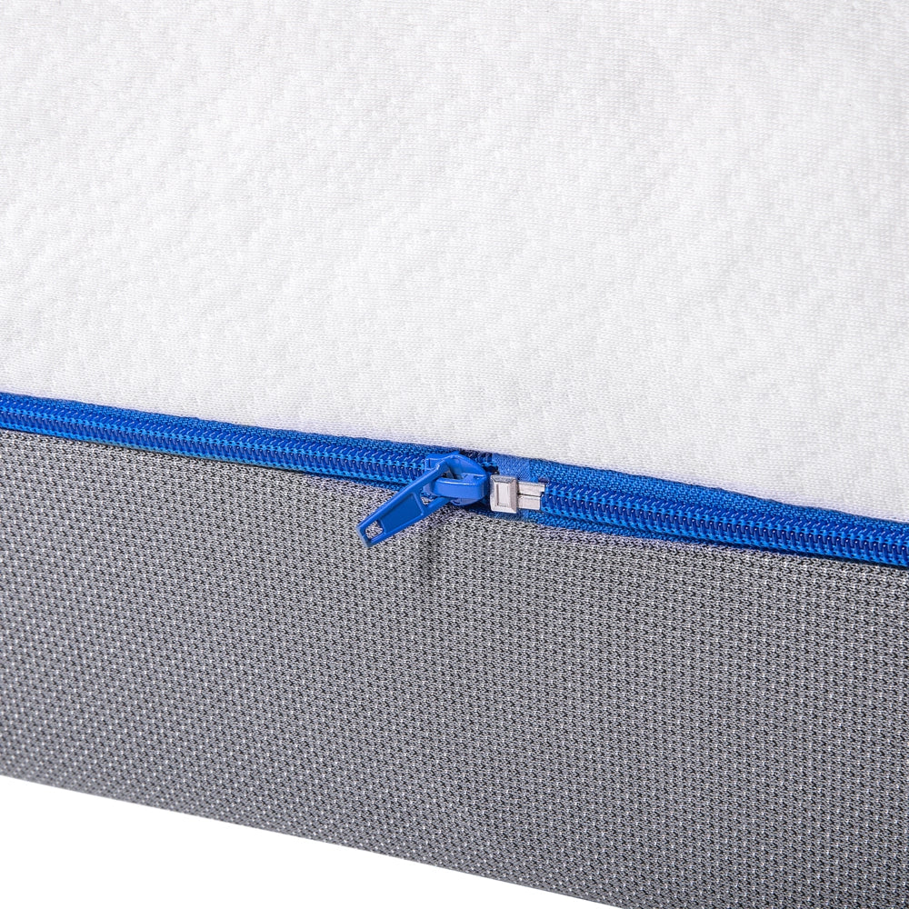 Materasso in Memory Foam Bianco con Tessuto Grigio Duro 140 x 200 cm