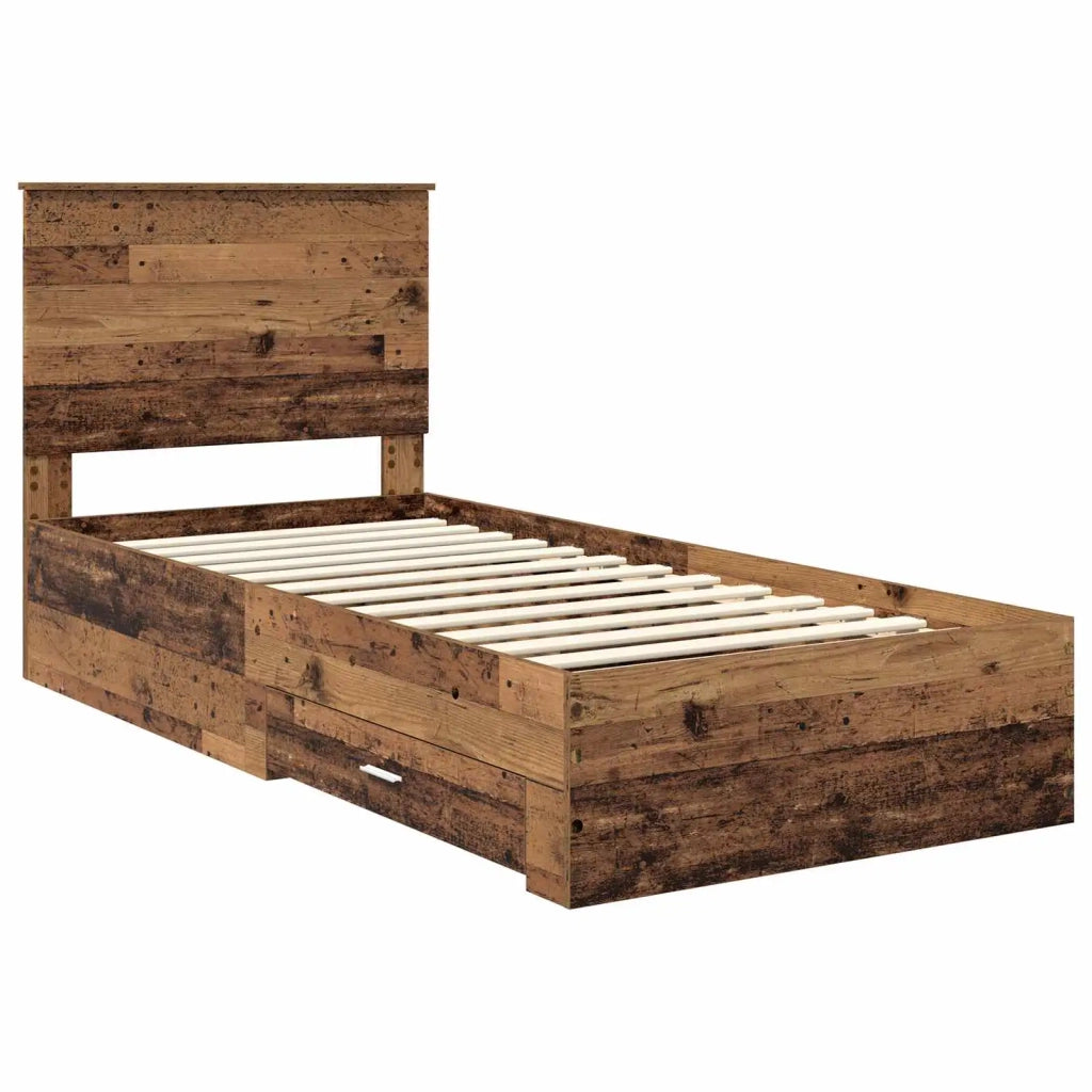 Struttura del letto Legno vecchio 90 x 190 cm Legno multistrato