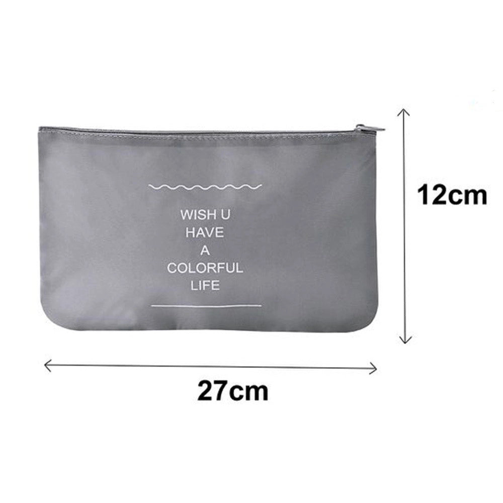 Trade Shop - Set 2pz Organizer Viaggio Organizza Valigia Bagagli Borsa Piatta 27x12cm Grigia 87714 -