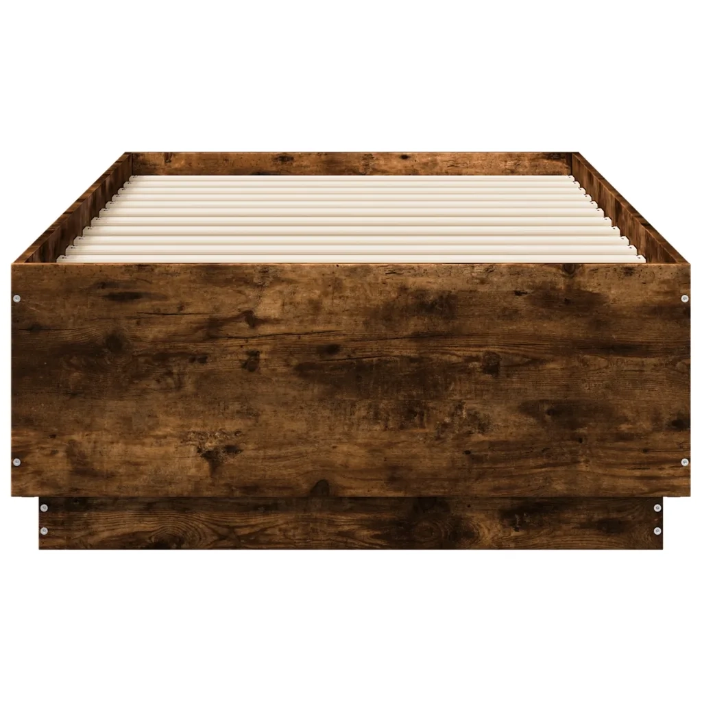 Giroletto Luci LED Rovere Fumo 90x190 cm in Legno Multistrato