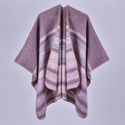 Nuovo cappotto-scialle vintage da donna in cashmere con spacchi, spesso e caldo.
