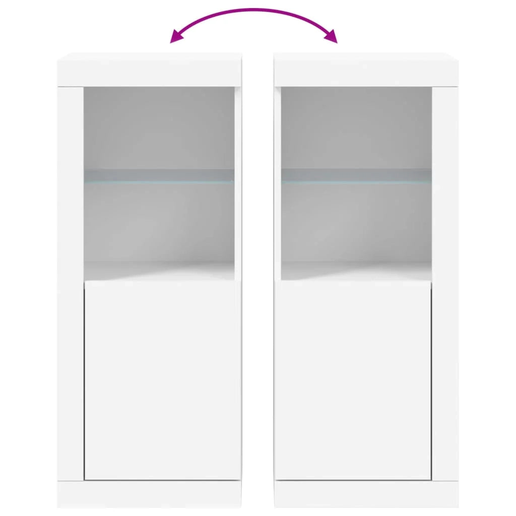 Buffet credenza cassettiera armadio mobile contenitore organizer per cucina soggiorno salotto con luci LED 41 x 37 x 100 cm bianco 02_0029849
