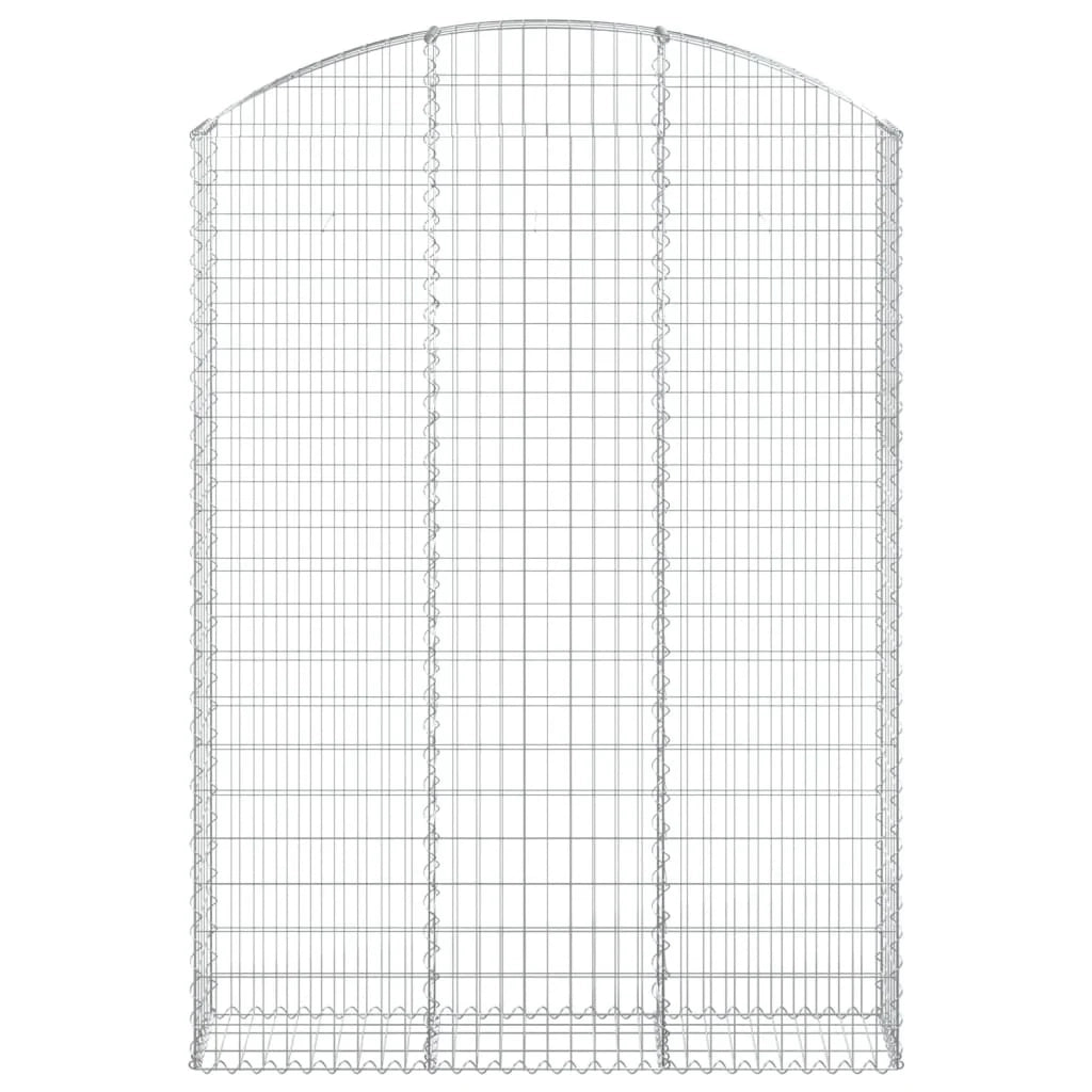 Gabbione cesto gabbia recinzione muro di contenimento ad arco 150 x 30 x 200/220 cm ferro zincato Argento 02_0039975