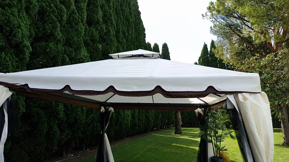 GAZEBO RIYAD STRUTTURA IN ALLUMINIO TOP ECRU MT.3X4