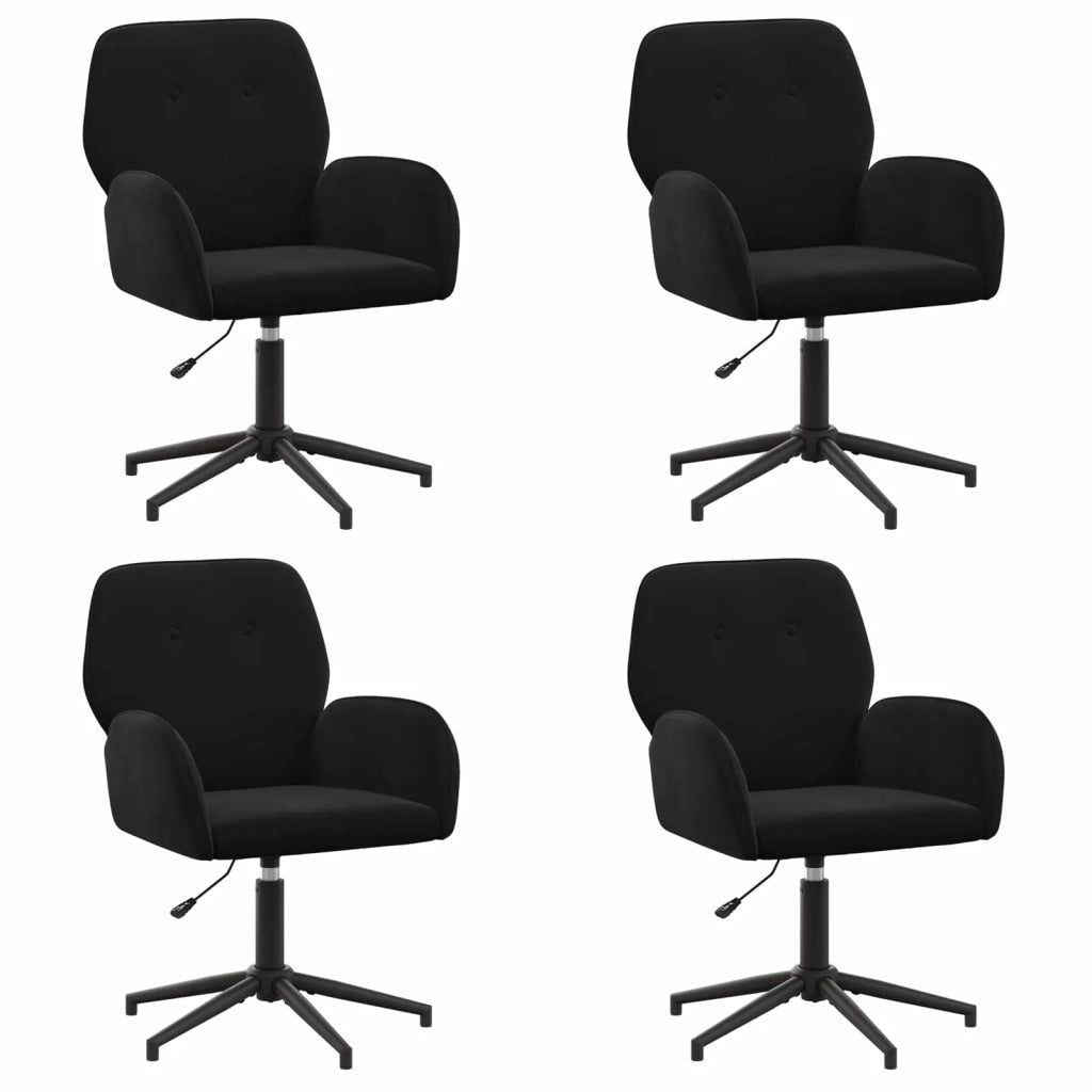 Sedie da scrivania girevoli 4 pz 54 x 55 x 90 cm Nero 3428334
