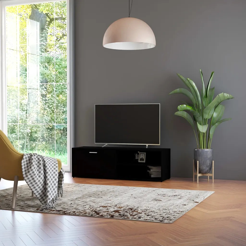 Mobile Porta TV Nero 120x34x37 cm in Truciolato
