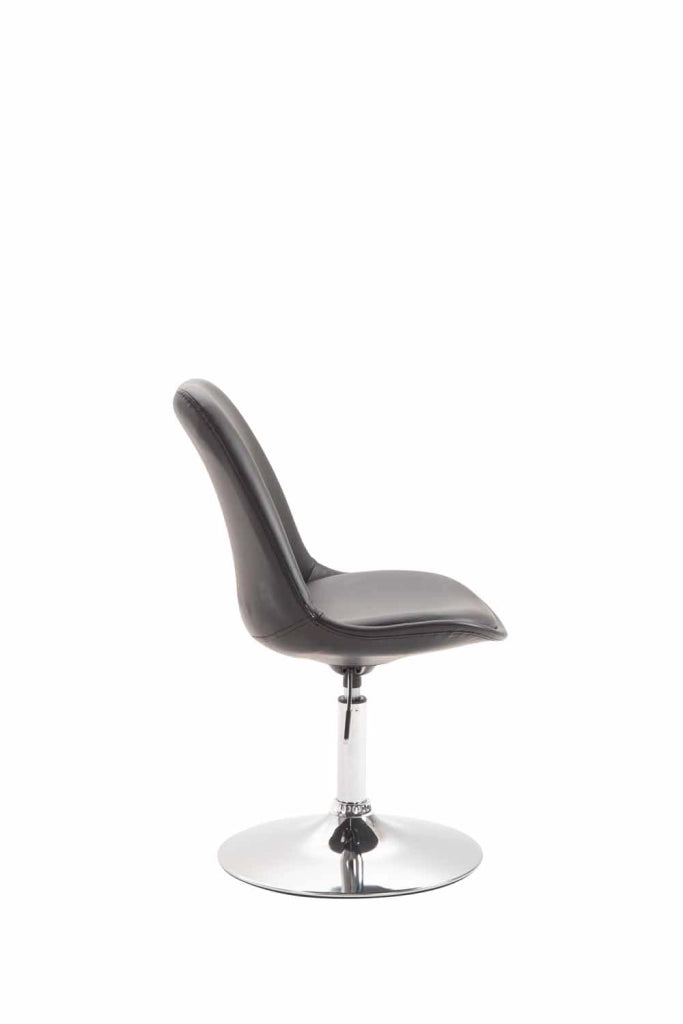 Sedia da pranzo MAVERICK in similpelle nero,cromo