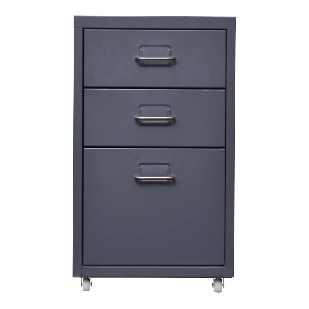 Cassettiera per ufficio mobile portadocumenti raccoglitori e materiale per ufficio su ruote acciaio 48 x 28 x 41 cm grigio 03_0006332