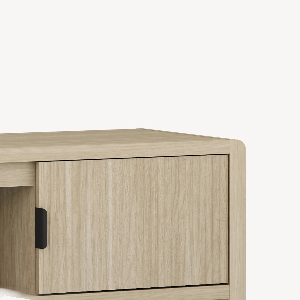 Mobile TV Lukkodso con 2 Ante e Vano Centrale Aperto 150x40x40 cm Effetto Rovere [en.casa]