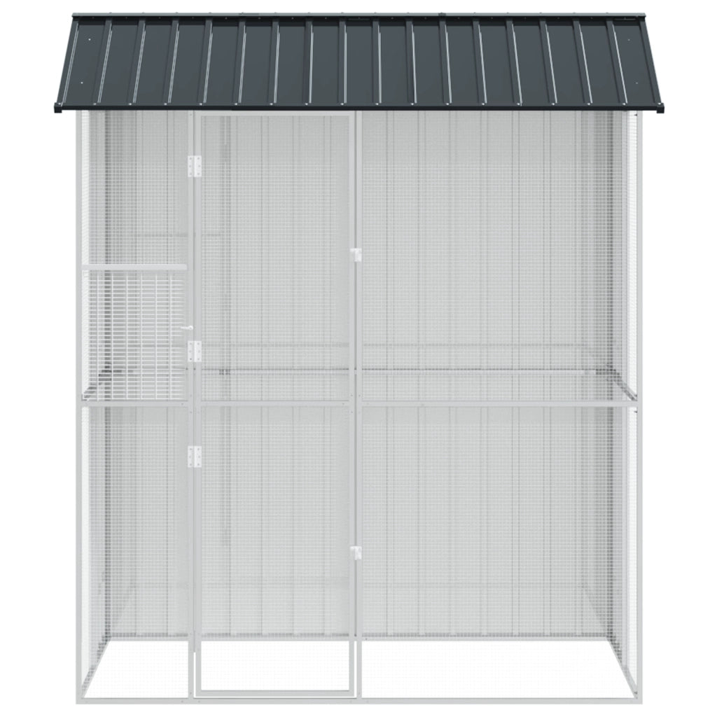 Voliera per Uccelli  Antracite 215x110x247 cm in Acciaio