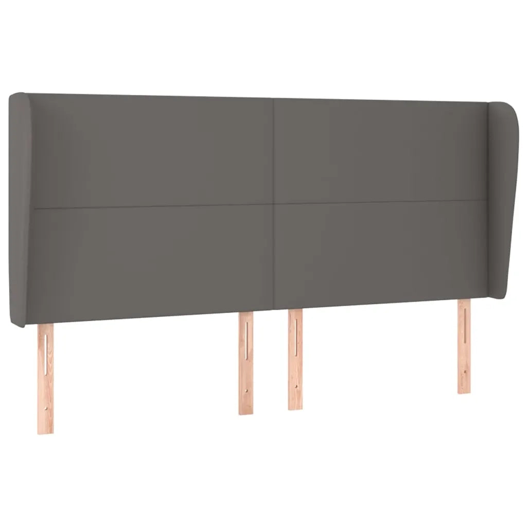 Testiera | Testata ad Orecchio Grigio 203x23x118/128cm in Similpelle