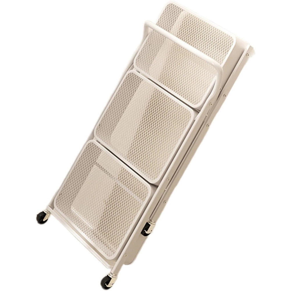 Trade Shop - Carrello Pieghevole Da Viaggio Cucina Con Maniglia In Acciaio Stoccaggio Mobile Con Ruote -