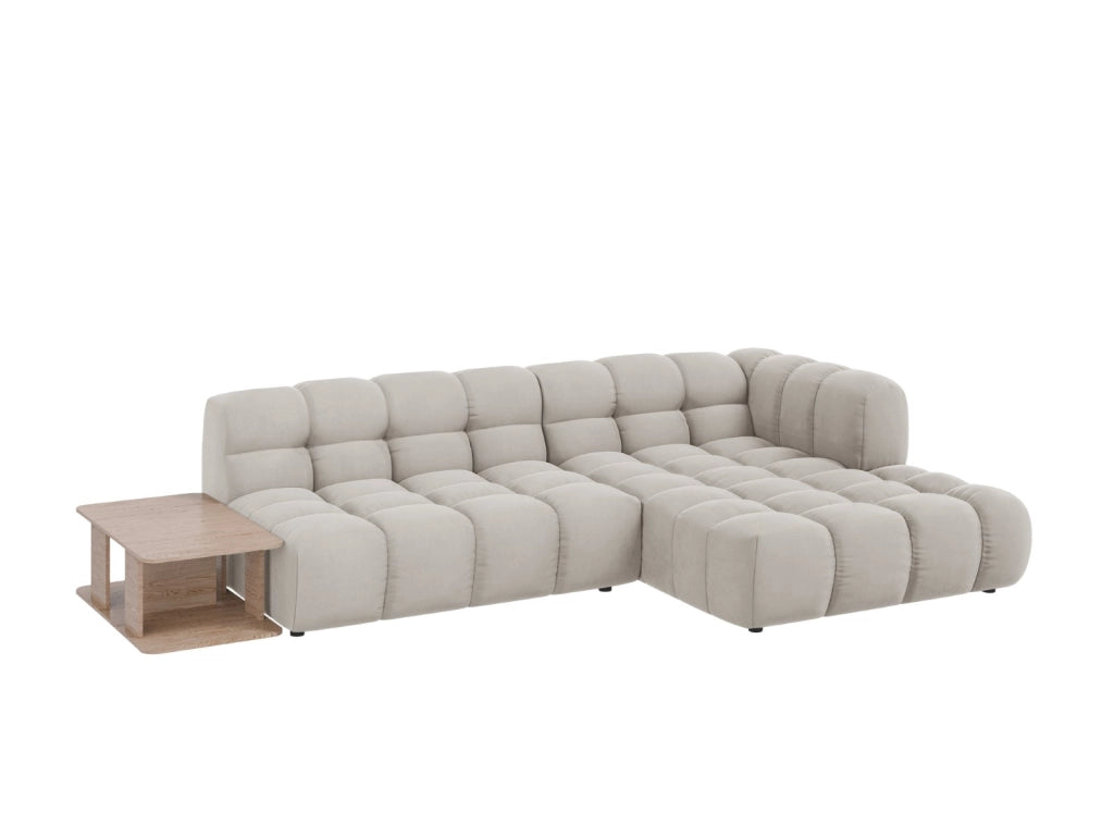 Cosmopolitan Design - Divano angolare modulare destro "Sky" 4 posti in velluto beige chiaro 