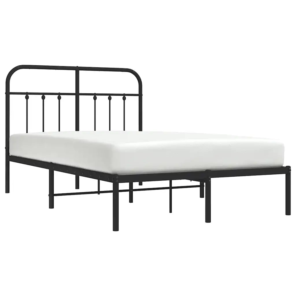Giroletto con Testiera-Struttura Letto con testiera in Metallo Nero 120x200 cm 202345
