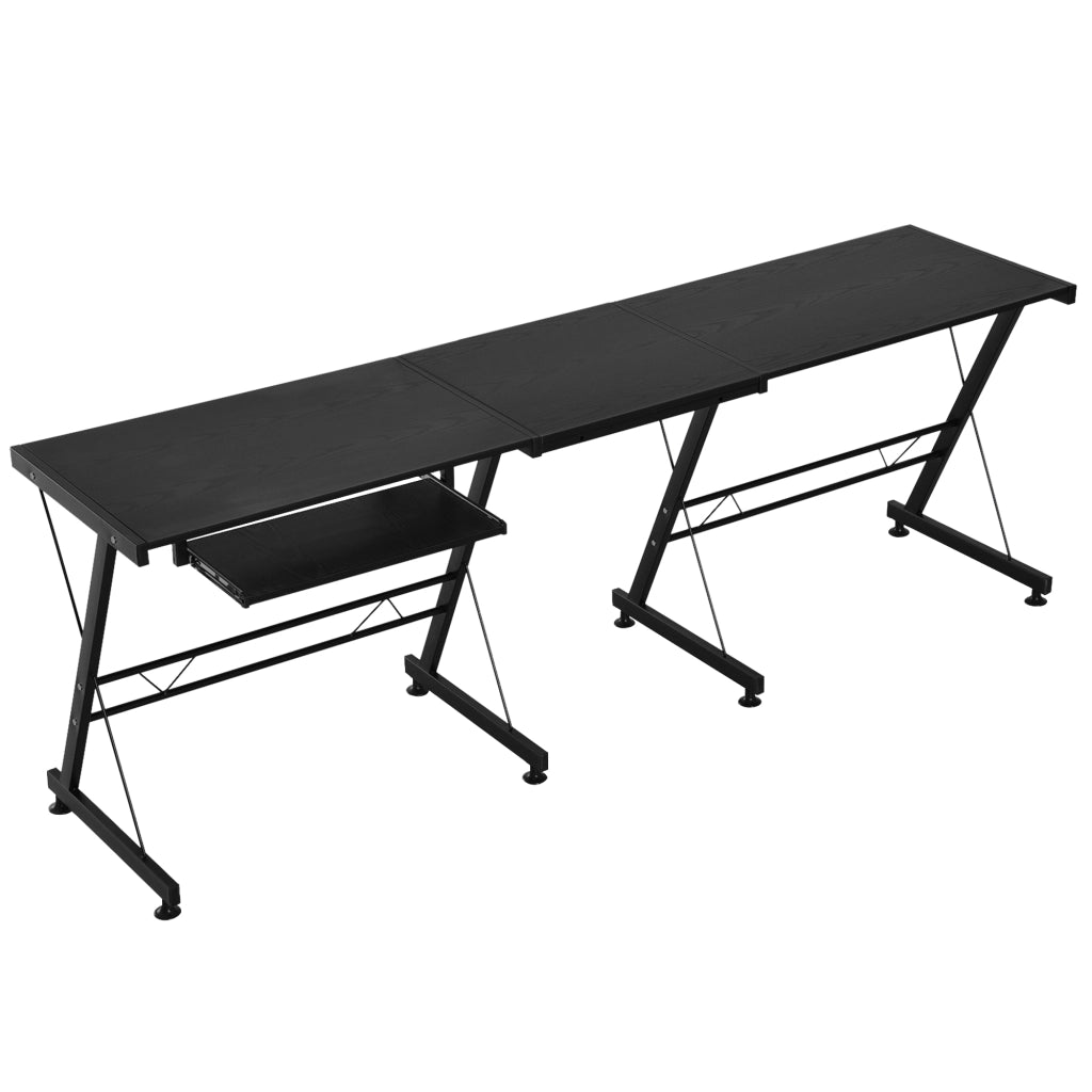 Scrivania Angolare Gaming con Ripiano Tastiera ¨C Xylo ¨C MDF Metallo Nero 130x130x73.5cm