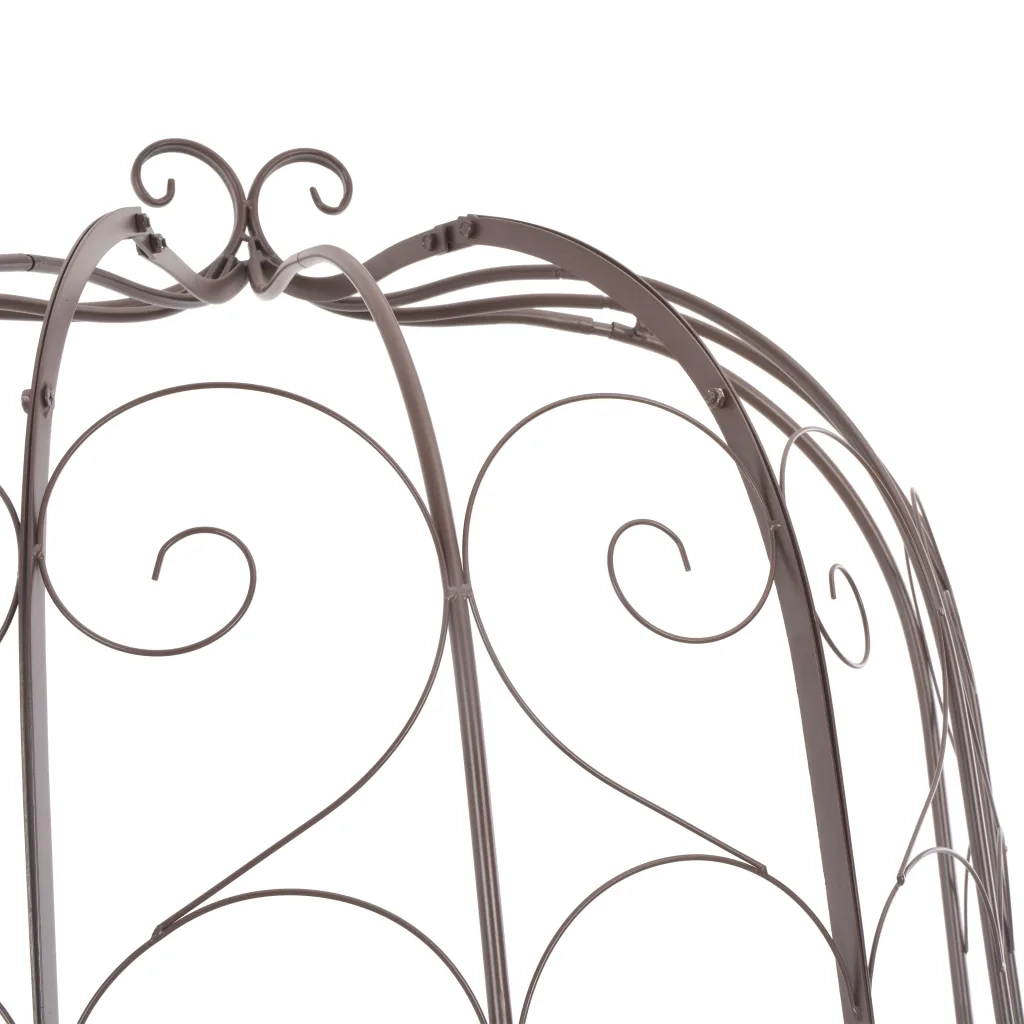 Panchina da Giardino 95 cm in Ferro Marrone Anticato 45433