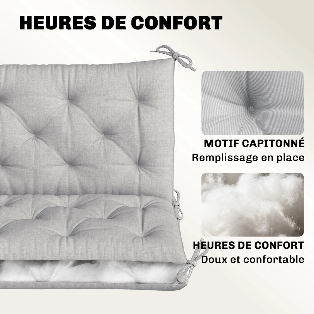 Cuscino per divano da giardino 3 posti ¨C zephmum ¨C 150x98x8 cm grigio chiaro