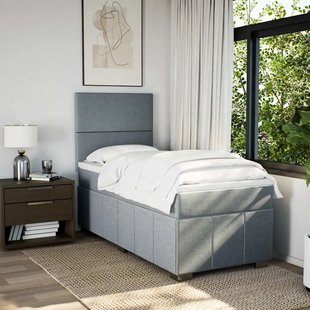 vidaXL Giroletto a Molle con Materasso Grigio Chiaro 80x200 cm Tessuto