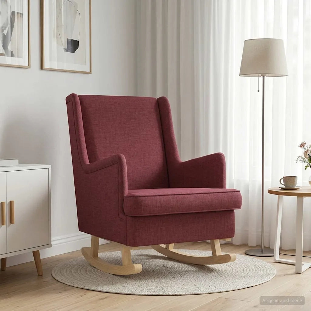Sedia a dondolo Rosso Vino 62 x 80 x 85 cm Tessuto 42029965