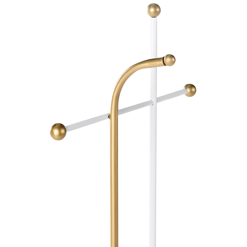 Appendiabiti in acciaio dorato appendiabiti da terra in metallo 162 cm 6 ganci moderno per ingres
