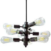 Lampadario Polux Orebro nero metallo 9xE27 Ø25cm IP20