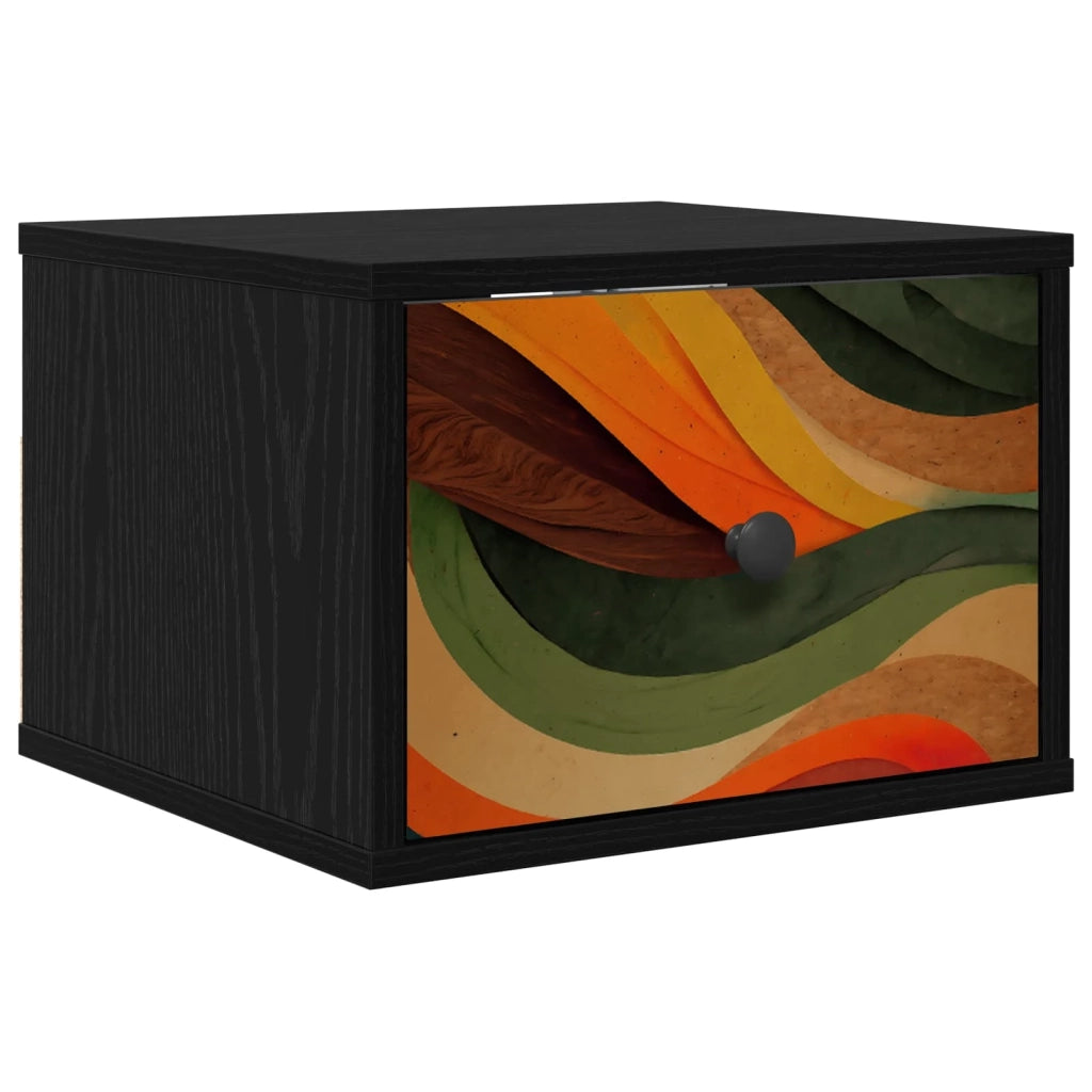 Mobiletto da comodino a parete BONN Rovere Nero 36 x 33 x 25 cm 8007479