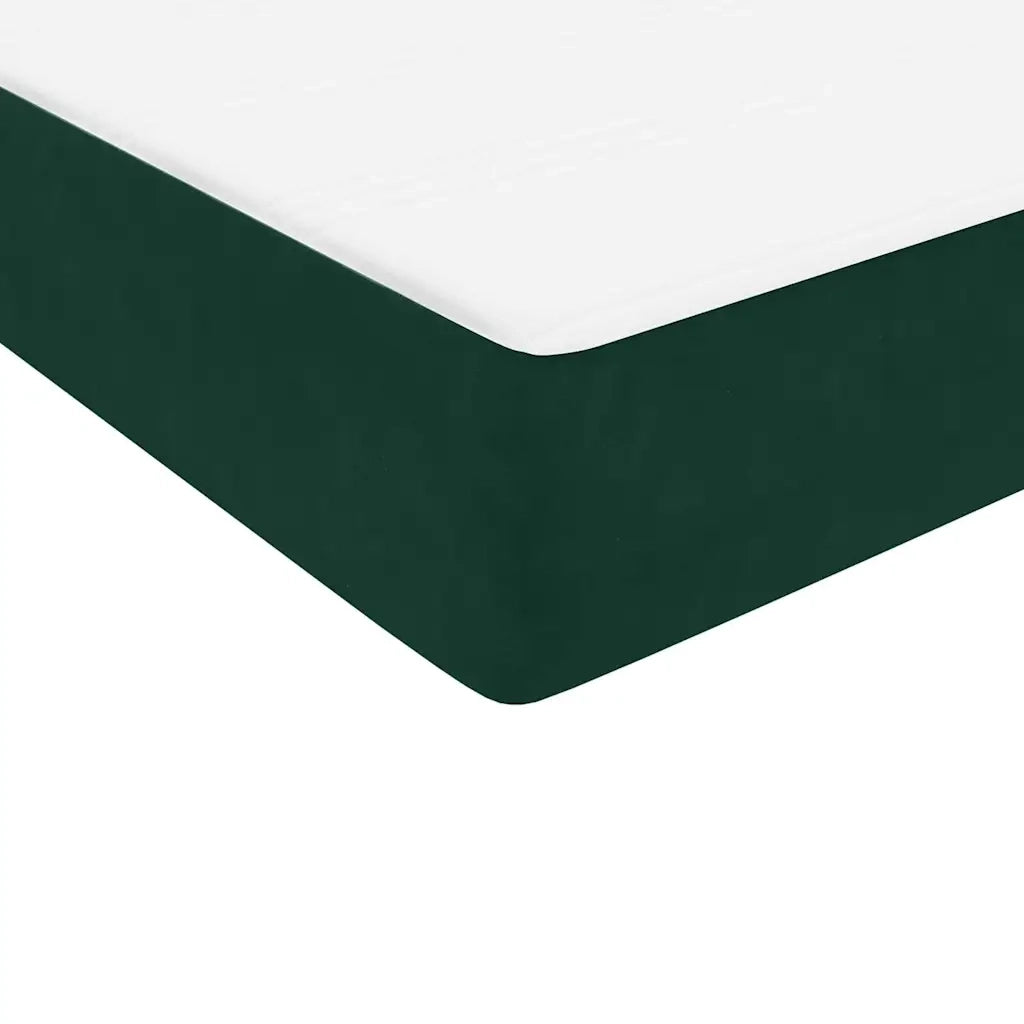 Letto a Molle con Materasso e LED Verde Scuro 160x210 cm Velluto 3317178