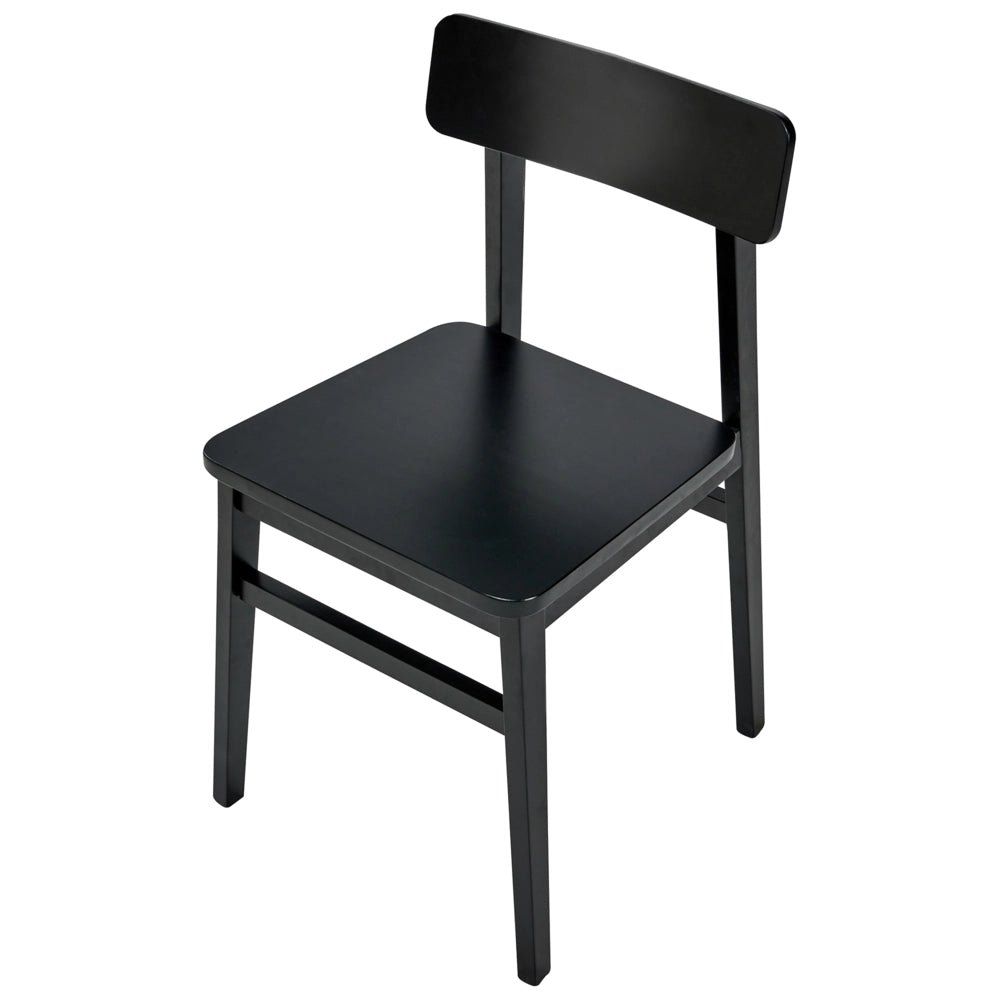 Set di 2 sedie da pranzo con struttura in legno di gomma nero Mobili da cucina e sala da pranzo in stile tradizionale