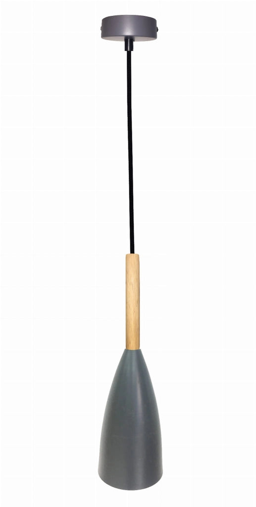 Lampada a sospensione Candellux Trosa grigia E27 Ø10 cm