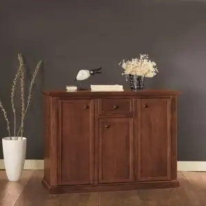 Credenza madia buffet in legno noce scuro arte povera mod modena 3 ante 1 cassetto
