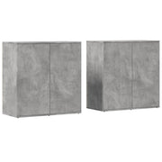 Credenze 2 pz | Madia | Buffet da pranzo | Armadio da pranzo Grigio Cemento 79x38x80 cm in Legno Multistrato