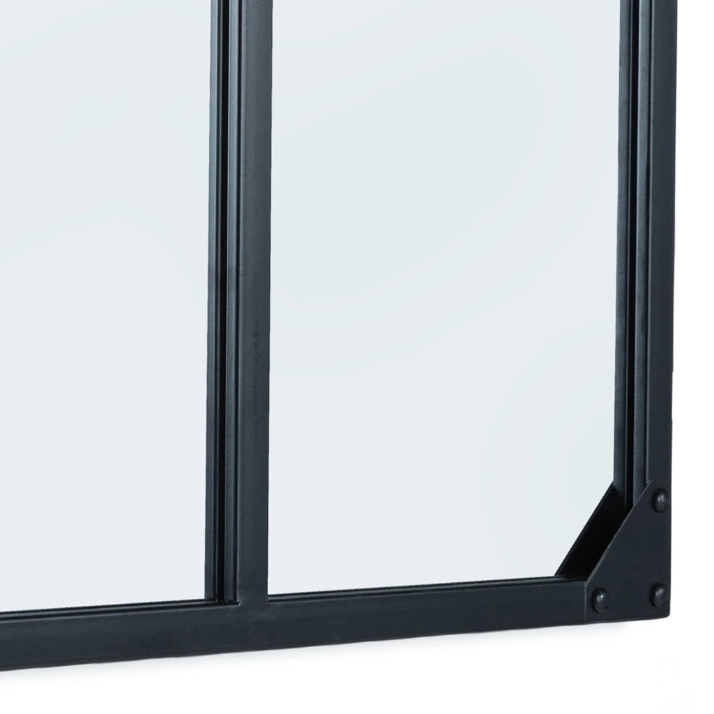 IDMarket - Specchio in vetro a 4 strisce di design industriale 110x70 cm