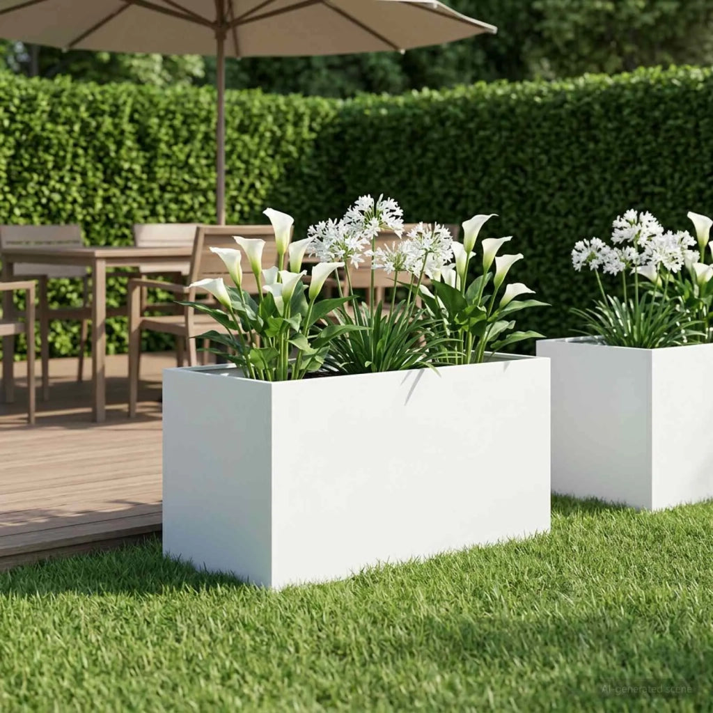 Vaso da giardino Bianco 80 x 50 x 50 cm 8005262