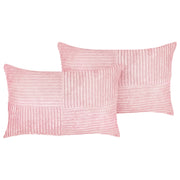 Set di 2 cuscini da lancio Cuscini decorativi in velluto a coste 50 x 30 cm Rosa