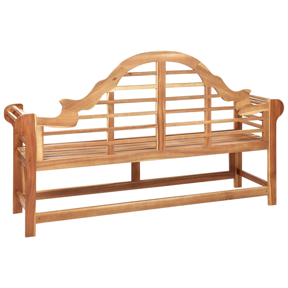 Panchina da giardino in legno di acacia chiaro 196 cm resistente all'acqua Design classico per 3 persone da esterno