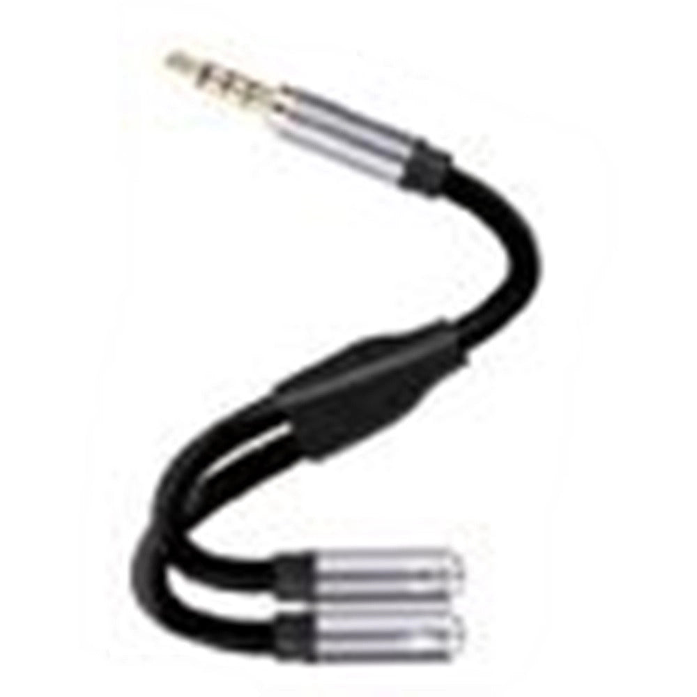 Trade Shop - Cavo Splitter Audio Da 3,5 Mm Jack Aux Maschio A 2 Femmina Uno In Due Cuffie Q-hd74 -