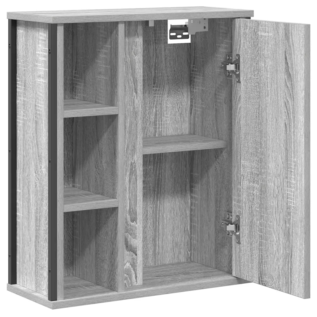 Pensile da Bagno | Armadio da bagno con Specchio Grigio Sonoma 50x21x60 cm