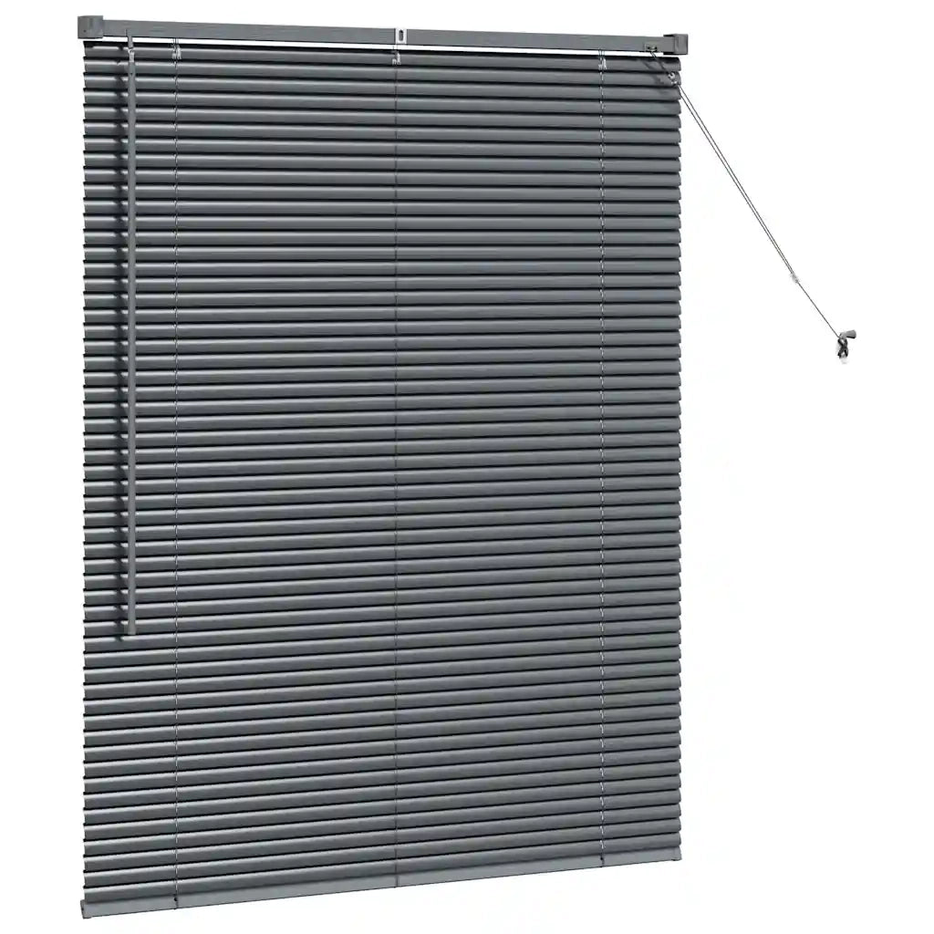 vidaXL Tenda per Finestra con tende Manuale Grigio scuro Alluminio