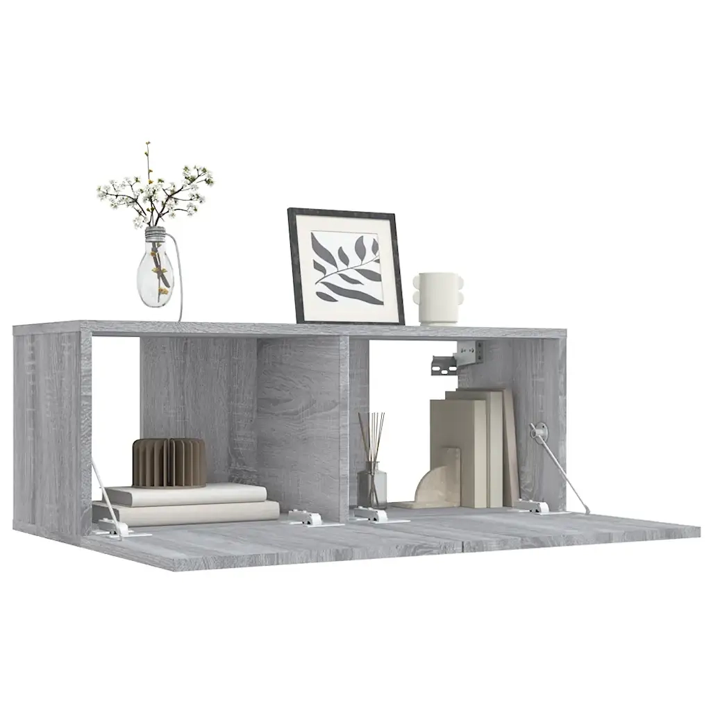 Mobile TV Grigio Sonoma 80x30x30 cm Legno Multistrato 815505