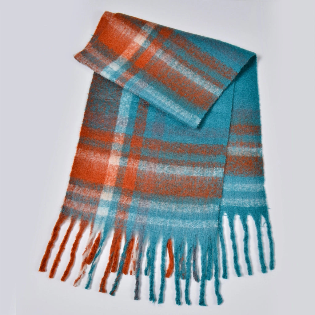 Nuova sciarpa a quadri spessa, elegante e calda, sciarpa lunga con nappe per uomo e donna, perfetta per le coppie.
