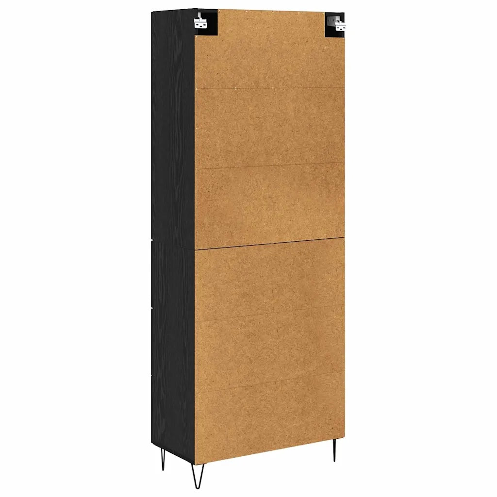 Credenza Rovere Nero 69,5 x 34 x 180 cm Legno multistrato 3416133