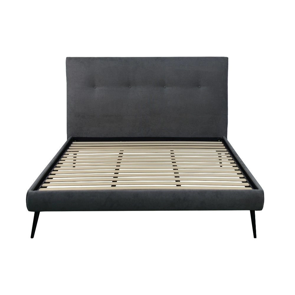 Letto matrimoniale con rete inclusa Stiletto tessuto colore ash grigio