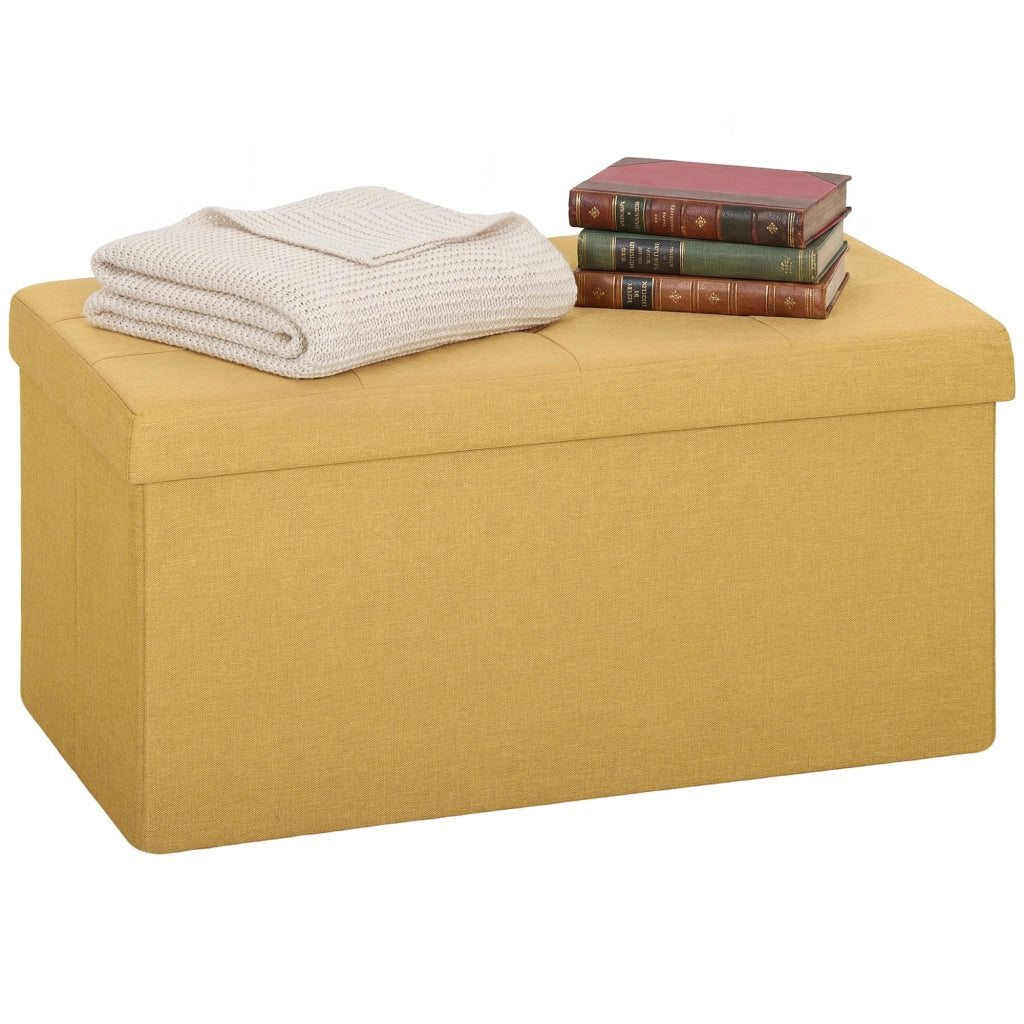 Poltrona Puff con Contenitore ¨C Zephmum ¨C Giallo 76x38x38 cm