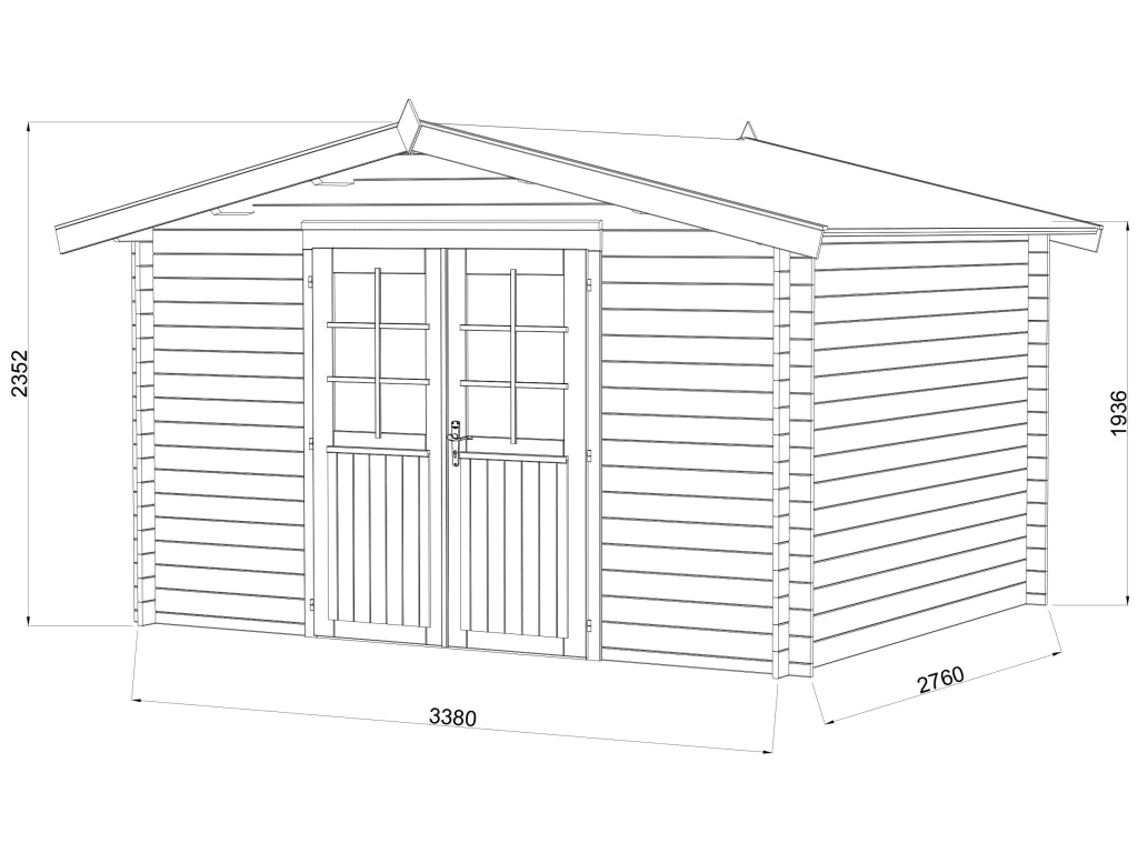 Casetta in legno impregnato Valentine B 358x296 cm