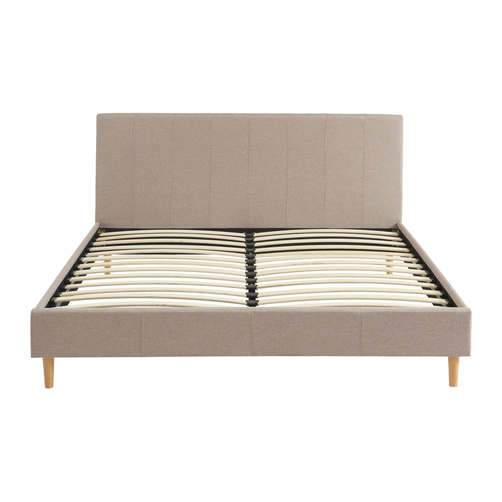 Struttura letto con rete a doghe e testiera 160x200cm, tessuto
