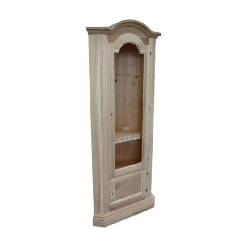 Vetrina ad angolo 2 porte grezzo in legno 55x55x185 (926) - Mobili 2G